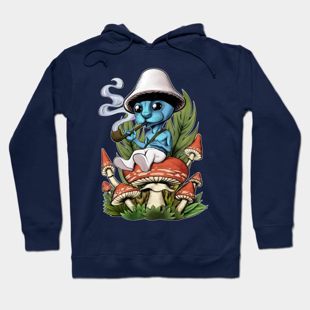 smurf cat chillin Hoodie by Ildegran-tees